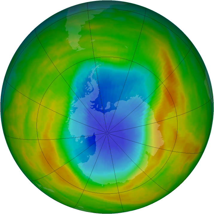 Antarctic ozone map for 02 November 1982